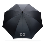 Grand parapluie manuel en matériaux recyclés Ø130 couleur noir vue avec logo