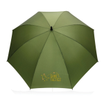 Grand parapluie manuel en matériaux recyclés Ø130 RPET King couleur vert foncé vue avec logo