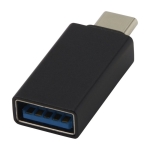 Adaptateur USB-C promotionnel en aluminium 3.0 avec votre logo Adapt couleur noir deuxième vue
