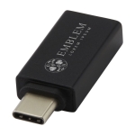Adaptateur USB-C promotionnel en aluminium 3.0 avec votre logo Adapt couleur noir vue impression avec logo 2