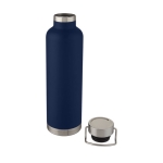Grande bouteille personnalisée avec bande métallisée 1 L Sport Large couleur bleu foncé deuxième vue