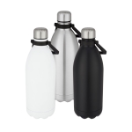 Gourde extra grande avec fonction thermos en acier, poignée 1,5L Giant couleur argenté deuxième vue en couleurs