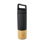 Gourde isotherme avec détail en bambou et poignée 540 ml Bamboo couleur noir troisième vue