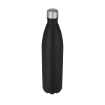 Grande bouteille isotherme en inox avec logo 1 L Thermique Cove couleur noir
