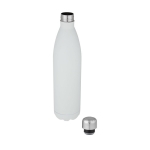 Grande bouteille isotherme en inox avec logo 1 L Thermique Cove couleur blanc deuxième vue