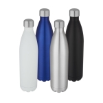 Grande bouteille isotherme en inox avec logo 1 L Thermique Cove couleur blanc deuxième vue en couleurs