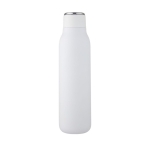 Gourde isotherme en inox avec poignée sur le couvercle 600 ml Fancy couleur blanc deuxième vue frontale