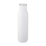 Gourde isotherme en inox avec poignée sur le couvercle 600 ml Fancy couleur blanc troisième vue