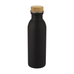 Bouteille en acier avec un couvercle en bambou 650 ml Glorious couleur noir