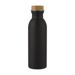 Bouteille en acier avec un couvercle en bambou 650 ml Glorious couleur noir deuxième vue frontale