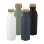 Bouteille en acier avec un couvercle en bambou 650 ml Glorious couleur noir deuxième vue en couleurs