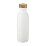 Bouteille en acier avec un couvercle en bambou 650 ml Glorious couleur blanc