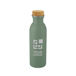 Bouteille en acier avec un couvercle en bambou 650 ml Glorious avec zone d'impression