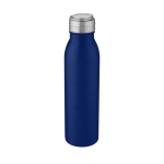 Gourde de sport en inox avec couvercle métallisé 700 ml Harper couleur bleu