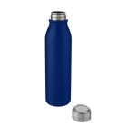 Gourde de sport en inox avec couvercle métallisé 700 ml Harper couleur bleu deuxième vue