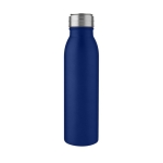 Gourde de sport en inox avec couvercle métallisé 700 ml Harper couleur bleu deuxième vue frontale