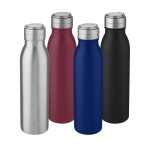 Gourde de sport en inox avec couvercle métallisé 700 ml Harper couleur bleu deuxième vue en couleurs