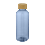 Bouteilles personnalisées en plastique recyclé 650ml RPET Nature couleur bleu transparent