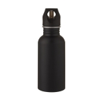 Gourde en acier avec bec sportif finition mate 500 ml Match couleur noir deuxième vue frontale
