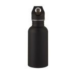 Gourde en acier avec bec sportif finition mate 500 ml Match couleur noir troisième vue frontale