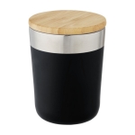 Verre en acier avec couvercle en bambou biologique 330ml Organic Cover couleur noir deuxième vue