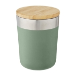 Verre en acier avec couvercle en bambou biologique 330ml Organic Cover couleur vert menthe deuxième vue