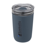 Verre en verre borosilicaté et plastique recyclé 420ml Glass couleur bleu pétrole vue avec impression sérigraphique