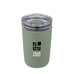 Verre en verre borosilicaté et plastique recyclé 420ml Glass avec zone d'impression