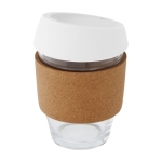 Mug take away personnalisé poignée liège de 360 ml Takeaway Cork Grip couleur blanc deuxième vue