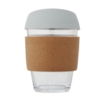 Mug take away personnalisé poignée liège de 360 ml Takeaway Cork Grip couleur gris deuxième vue frontale