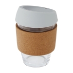 Mug take away personnalisé poignée liège de 360 ml Takeaway Cork Grip couleur gris deuxième vue