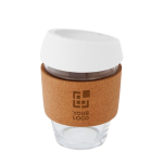 Mug take away personnalisé poignée liège de 360 ml Takeaway Cork Grip avec zone d'impression