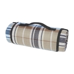 Couverture pique-nique imperméable rayée 140 g/m² avec poignée Leisure couleur kaki