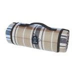 Couverture pique-nique imperméable rayée 140 g/m² avec poignée Leisure couleur kaki vue impression transfert