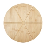 Planche à pizza avec 6 emplacements de portions et accessoires Bamboo couleur naturel deuxième vue frontale