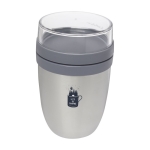 Lunch box personnalisée à compartiment 700 ml MEPAL Ellipse Breakfast couleur argenté vue avec impression sérigraphique