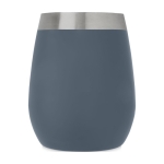 Refroidisseur de vin en acier inoxydable gravé avec votre logo Glamour couleur bleu gris deuxième vue frontale