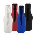 Housse à bouteille isotherme en néoprène coloré à fermeture zip Bottle couleur blanc deuxième vue en couleurs