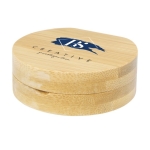 Miroir publicitaire compact en bambou avec petit compartiment Bamboo couleur naturel
