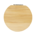 Miroir publicitaire compact en bambou avec petit compartiment Bamboo couleur naturel troisième vue