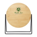 Miroir sur pied en bambou rotatif à 360º avec logo Bamboo couleur naturel