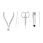 Set de manucure dans un coffret en bambou avec 5 accessoires Bamboo couleur naturel troisième vue frontale