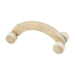 Masseur corporel publicitaire en bambou avec rouleaux Bamboo couleur naturel deuxième vue frontale