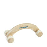 Masseur corporel publicitaire en bambou avec rouleaux Bamboo avec zone d'impression