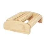 Masseur de pieds promotionnel avec 3 rouleaux en bambou Bamboo couleur naturel deuxième vue