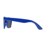 Lunettes de soleil promotionnelles recyclées avec protection UV400 couleur bleu roi vue latérale