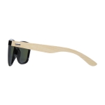 Lunettes de soleil colorées polarisées en bambou Polarized Bamboo couleur bois clair vue latérale