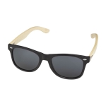 Lunettes de soleil personnalisées en bambou et platique Retro Design couleur noir