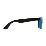 Lunettes de soleil rétro de forme carrée avec deux couleurs Bicolor couleur bleu deuxième vue latérale