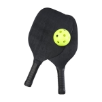 Jeu de raquettes en bois de couleur noir avec 2 balles Total Black couleur noir troisième vue